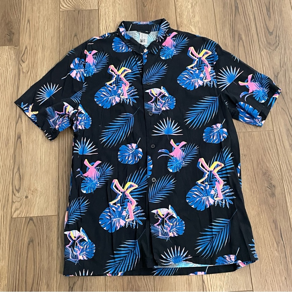 Dutch Bros Hawaiian Collard‎ Camp Short Sleeve Shirt